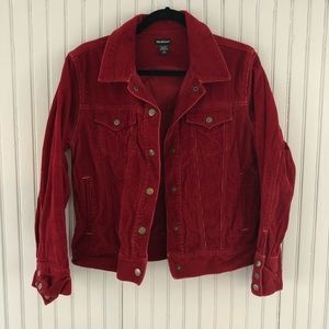 Red Corduroy Jean Jacket